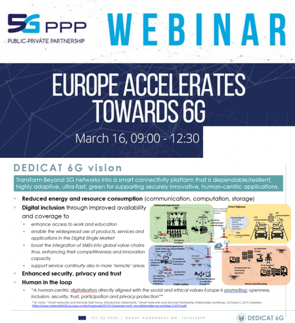 DEDICAT 6G at 5G PPP webinar “Europe accelerates towards 6G”